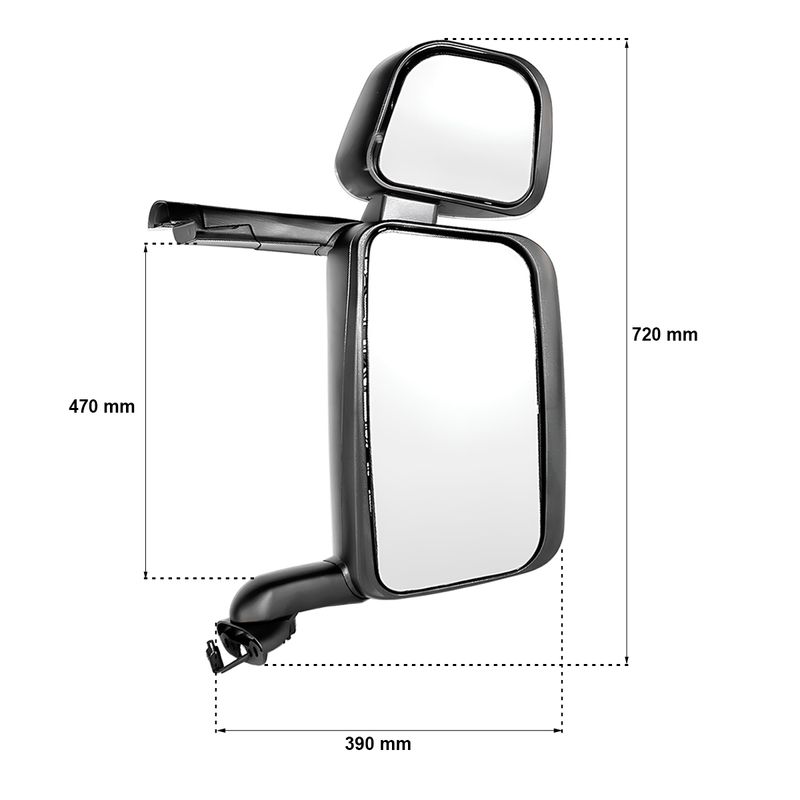 Espelho-Retrovisor-Manual-Direito-Completo-com-Desembacador-Scania-114-124-164