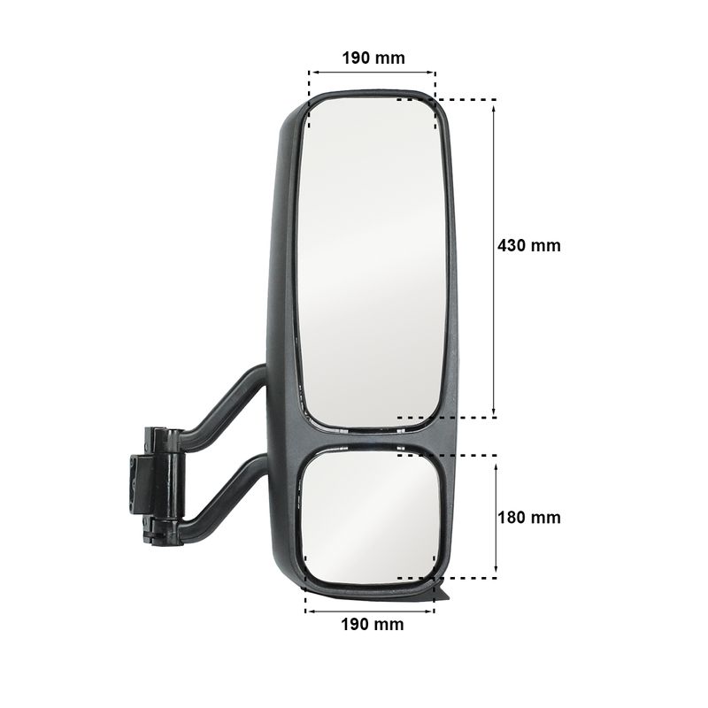 Espelho-Retrovisor-Manual-Direito-Completo-com-Desembacador-Volvo-FH12-FM12-NH12