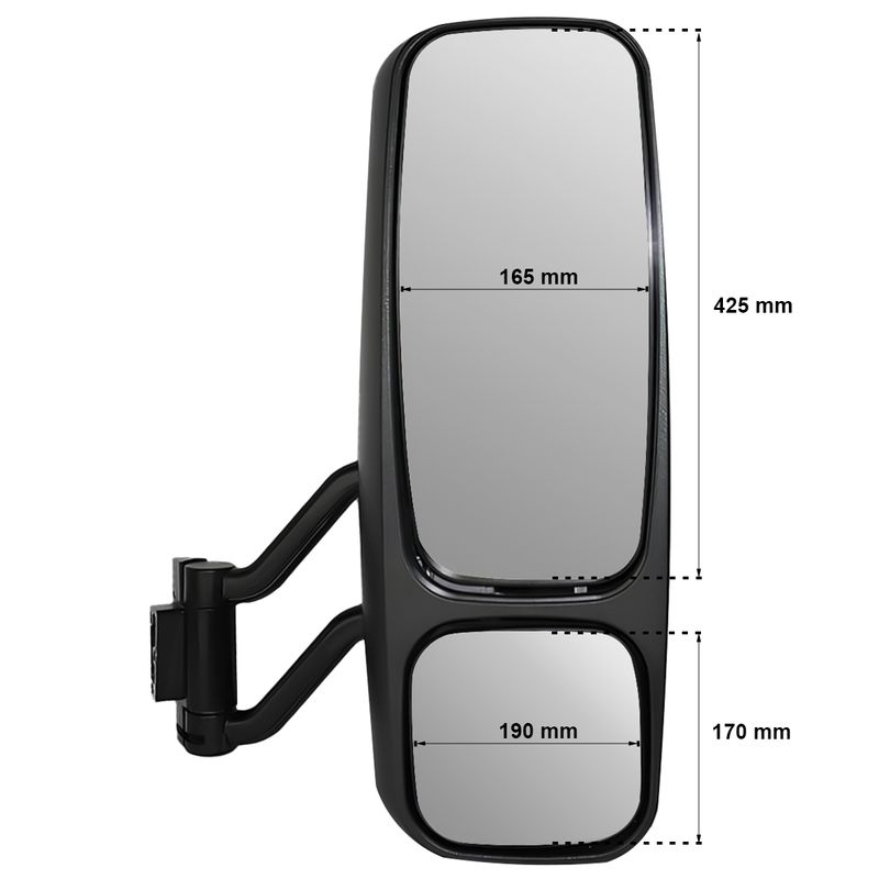 Espelho-Retrovisor-Manual-Direito-Completo-sem-Desembacador-Volvo-FH12-FM12-NH12