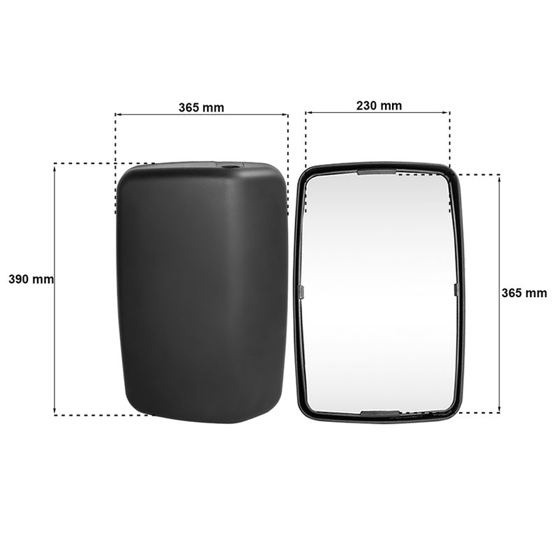 Espelho-Retrovisor-Direito-Completo-Manual-Convexo-com-Braco-Suporte-Ford-Cargo