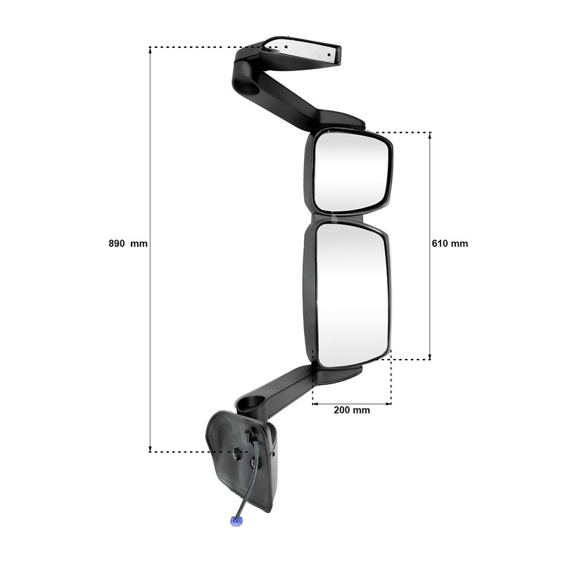 Espelho-Retrovisor-Direito-Completo-Com-Lente-Convexa-e-Desembacador-Iveco-Tector-e-Cursor
