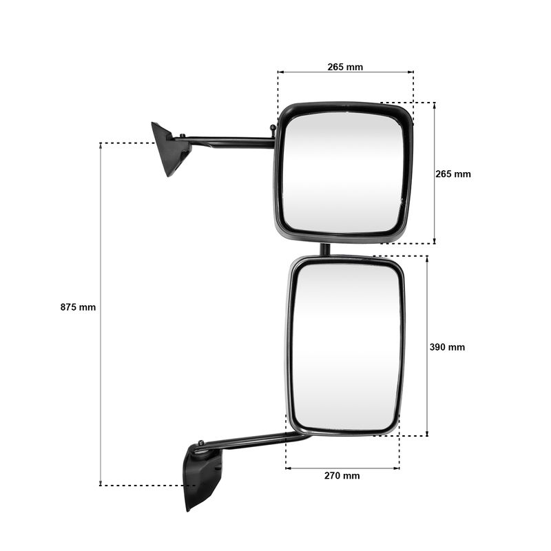 Espelho-Retrovisor-Manual-Direito-com-Espelho-Auxiliar-Ford-Cargo