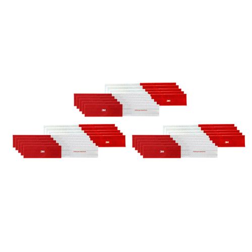 Kit 30 Faixas Refletivas Laterais Direita e Esquerda Conspicuity 50x305mm