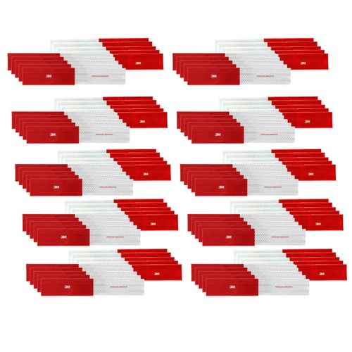 Kit 100 Faixas Refletivas Laterais Direita e Esquerda Conspicuity 50x305mm