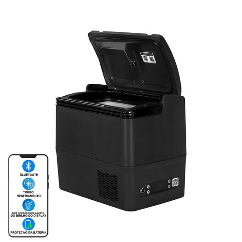 Kit Geladeira Portátil Bivolt 18L + Fonte Conversora para 12 24 110 220 Volts