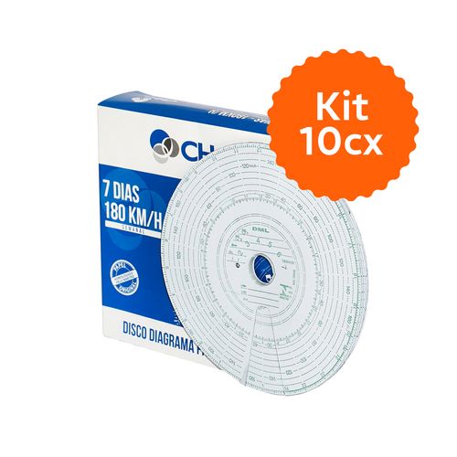Kit 10 Caixas Discos Tacógrafo 180KM Semanal Mercedes-benz Sprinter Fiat Ducato e Iveco