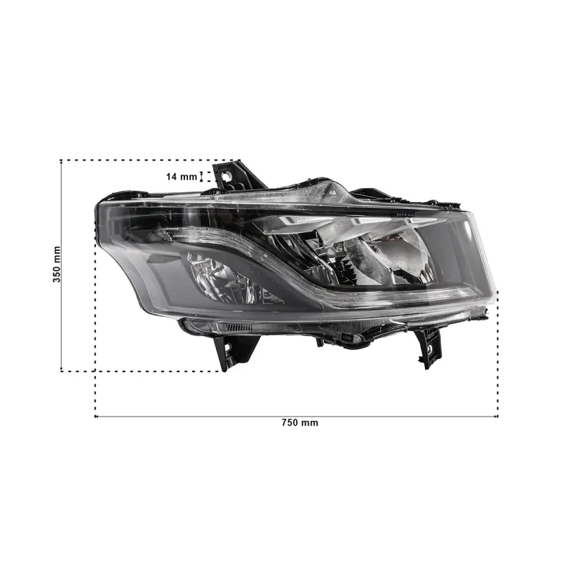 Farol Direito Full LED com LED DRL e Regulagem Elétrica CI401344 Iveco S-Way-1786111705096