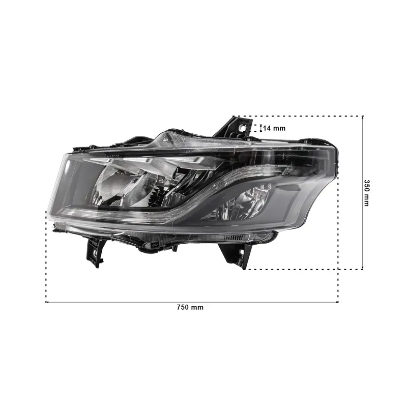Farol Esquerdo Full LED com LED DRL e Regulagem Elétrica CI401345 Iveco S-Way-1786112801916